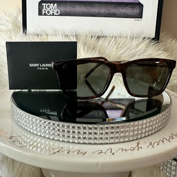 Yves Saint Laurent Accessories - NEW SAINT LAURENT HAVANA GRAY SQUARE SUNGLASSES